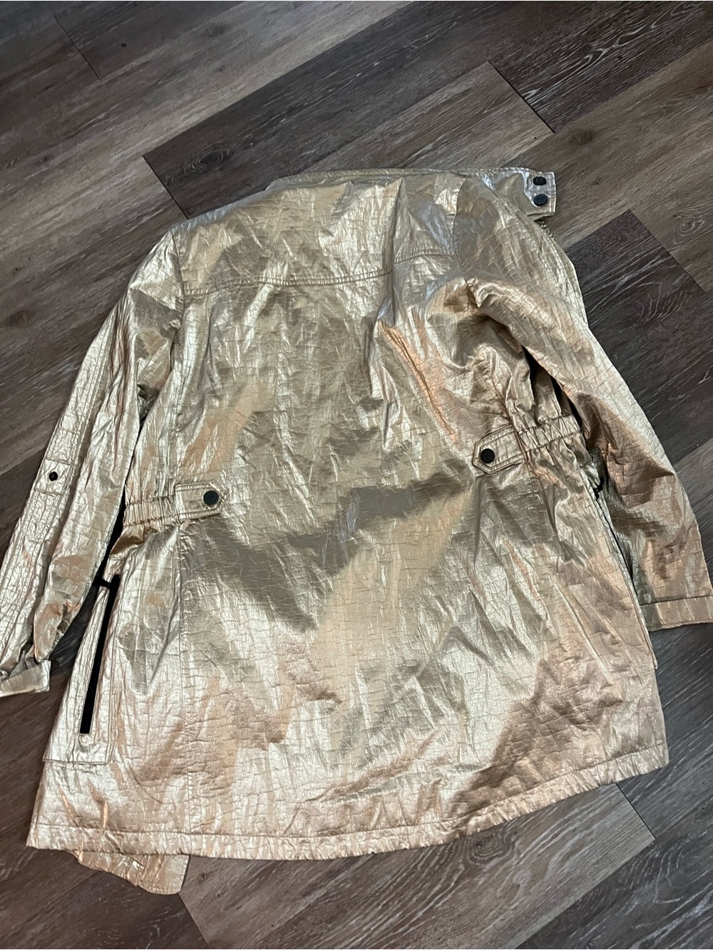 NIKKI JONES MONTREAL Metallic Gold Jacket Parka Coat | Size S Small - Picture 10 of 12